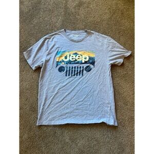 JEDCO Jeep Graphic T Shirt Mens XL Grey Mountain Landscape Outdoor Adventure